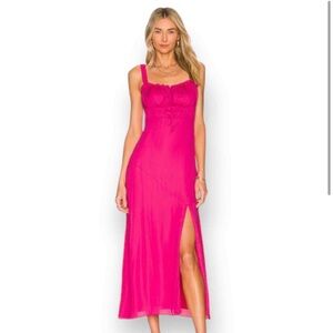 Line & Dot Pink Midi Dress